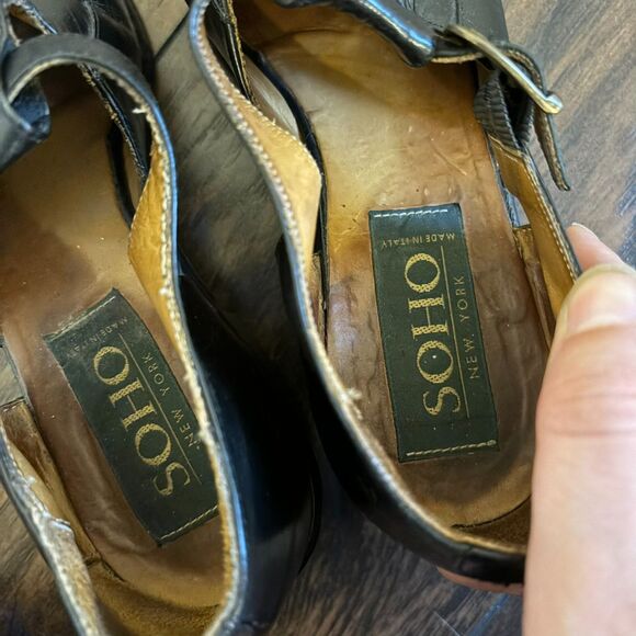 Soho New York size 6.5 Vintage 90s Y2K Black Loafers Academia Preppy Leather - Picture 7 of 10